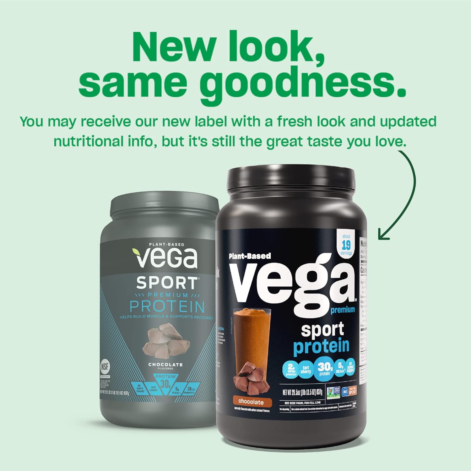 Vega Sport Premium Vegan Protein Powder, Chocolate - 30g Plant Based P