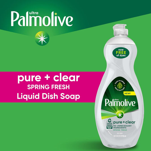 Palmolive Ultra Pure + Clear Liquid Dish Soap, Spring Fresh Scent, 32.5 Fluid Ounce
