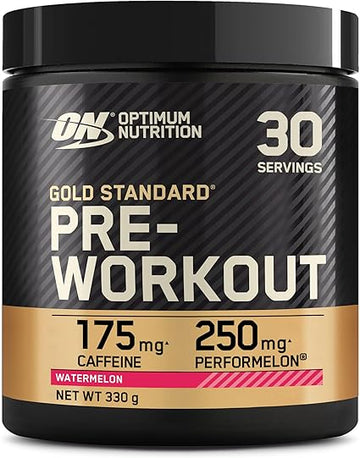 Optimum Nutrition Gold Standard Pre Workout Powder, Energy Drink With Creatine Monohydrate, Beta Alanine, Caffeine And Vitamin B Complex, Nutrition Supplement, Watermelon Flavour, 30 Servings, 330 G