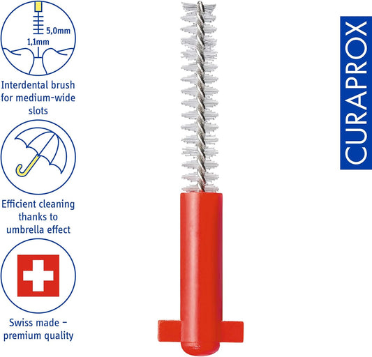 Curaprox Cps 07 Prime Refill Interdental Brushes, Red, 8 Count - 8 X 0.7Mm - 2.5Mm Internal Toothbrushes