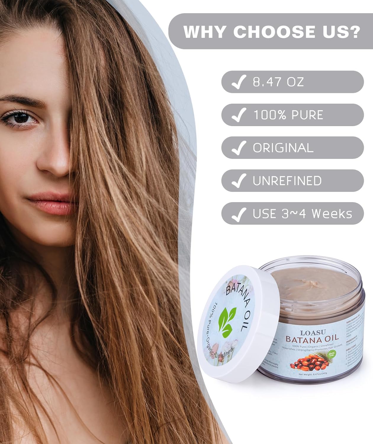 Dr Sebi Organic Batana Oil For Hair Growth - 100% Pure, Unrefined And Raw, Repairing Damaged Hair And Split Ends, Suitable For Men & Women, 8.43 Oz. : Beauty & Personal Care