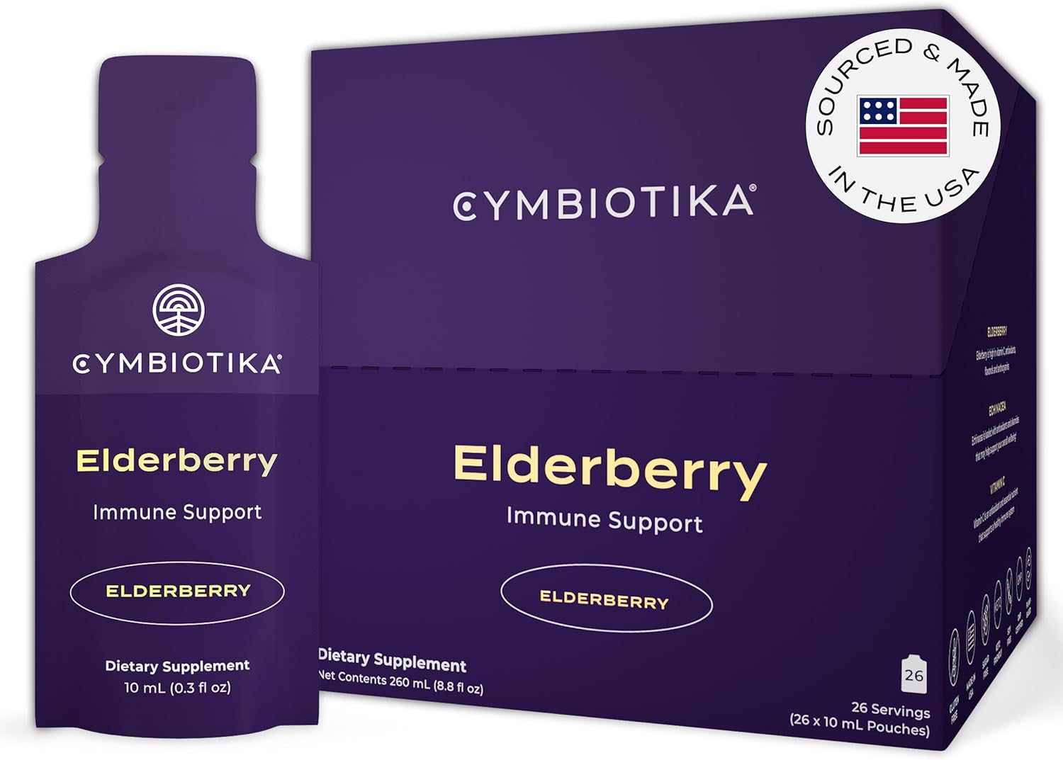 Cymbiotika Elderberry Boost Supplement With Vitamin E, Organic Elderberry, Immune Support For Adults, Gluten Free, Keto, Vegan Healthy Supplements, Elderberry Flavor, 26 Pack