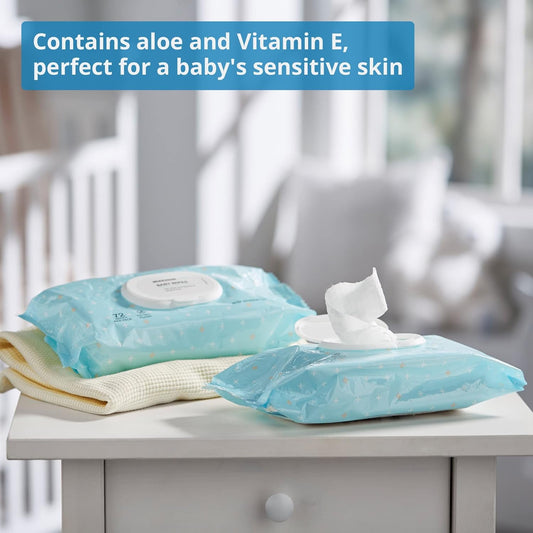 McKesson Baby Wipe with Aloe and Vitamin E, Unscented, Alcohol-Free, 72 Wipes, 1 Pack