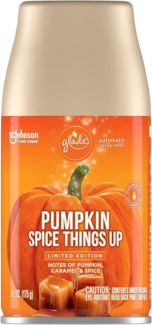 Glade Automatic Spray Refill - Pumpkin Spice Things Up - Holiday Collection 2020 - Net Wt. 6.2 OZ (175 g) Per Refill Can - Pack of 3 Refill Cans