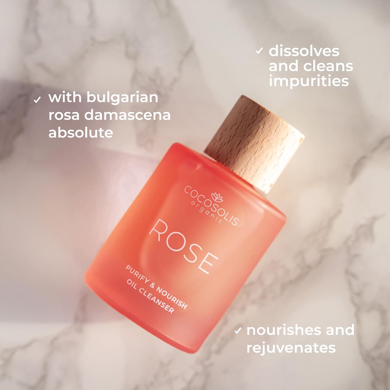 Cocosolis Rose Purify & Nourish Oil Cleanser, Moisturizing Cleansing Oil And Make-Up Remover, Vegan, With Rose Extract And Vitamin E : Beauty & Personal Care