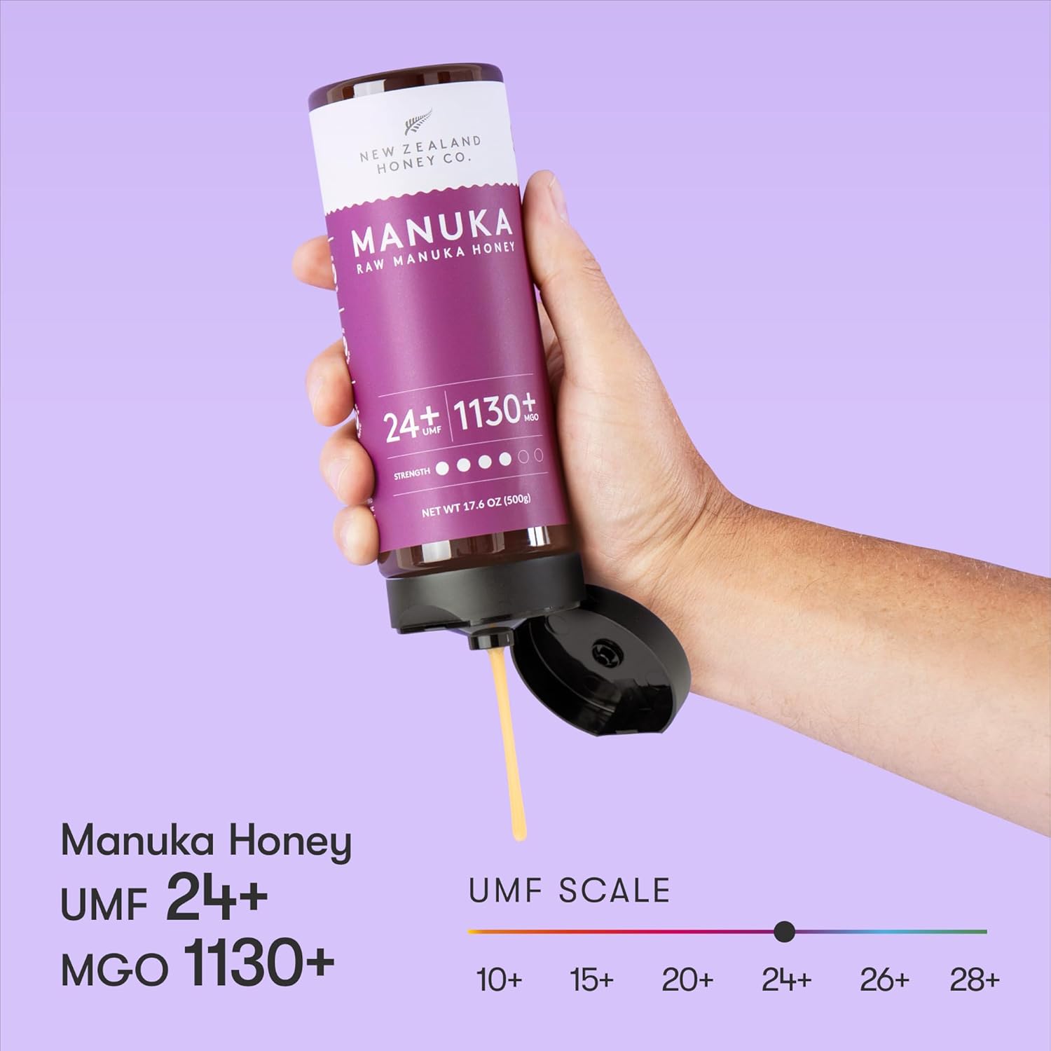 New Zealand Honey Co. Manuka Honey Umf 24+ Squeezy | 500G | 17.6Oz