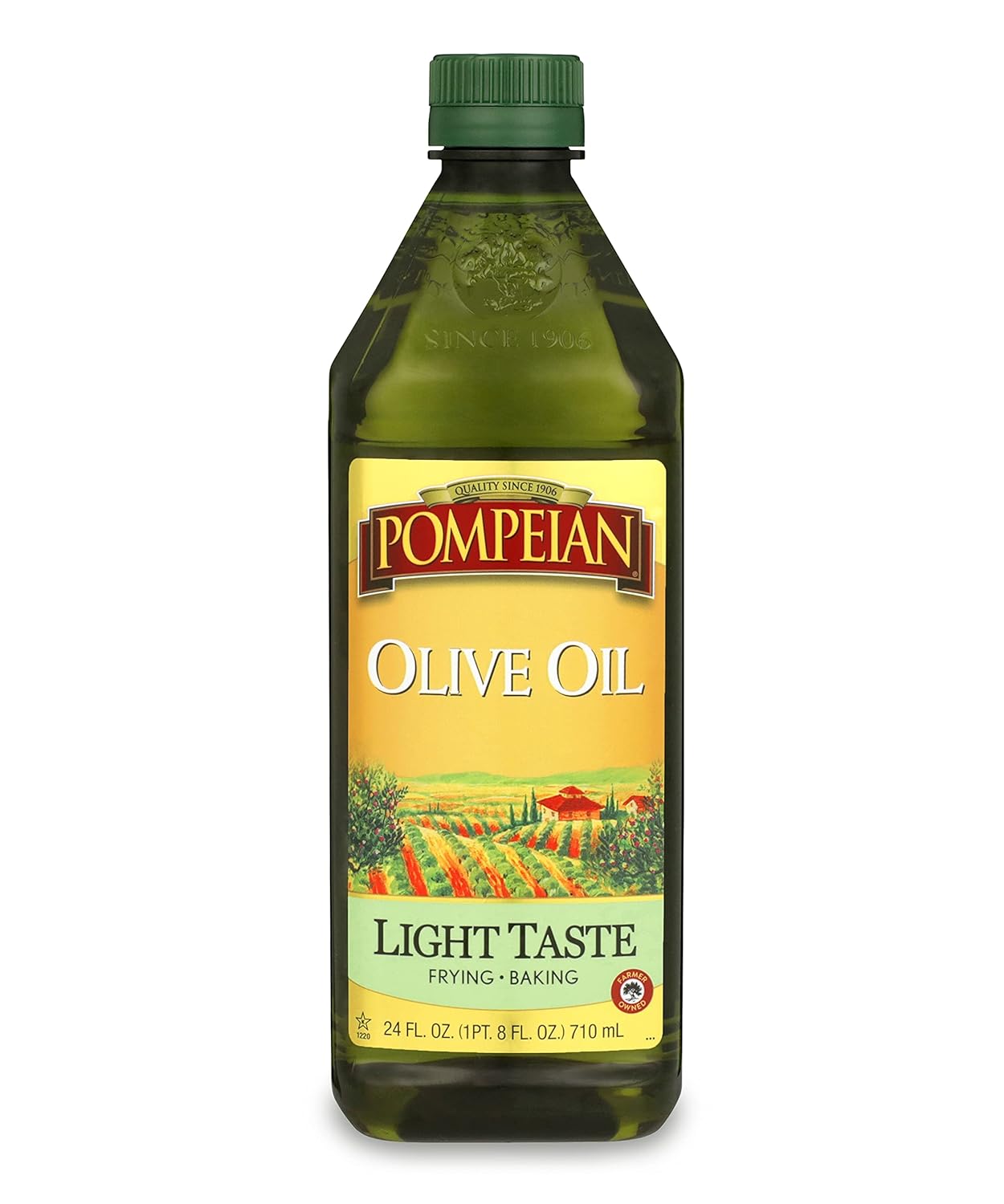 Pompeian Light Taste Olive Oil, Subtle Flavor, Perfect For Frying & Baking, Naturally Gluten Free, Non-Allergenic, Non-Gmo, 24 Fl. Oz