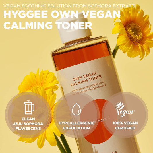 Own Vegan Calming Toner - Soothing & Exfoliating Toner With Lha And Bha - Sophora Flavescens Extract - Removes Sebum And Dead Skin Cells, 6.76 Fl.Oz