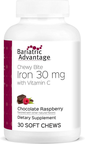 Bariatric Advantage Iron Chewy Bite Chocolate Raspberry Truffle (30 mg iron, 60 mg vitamin c) 30 count