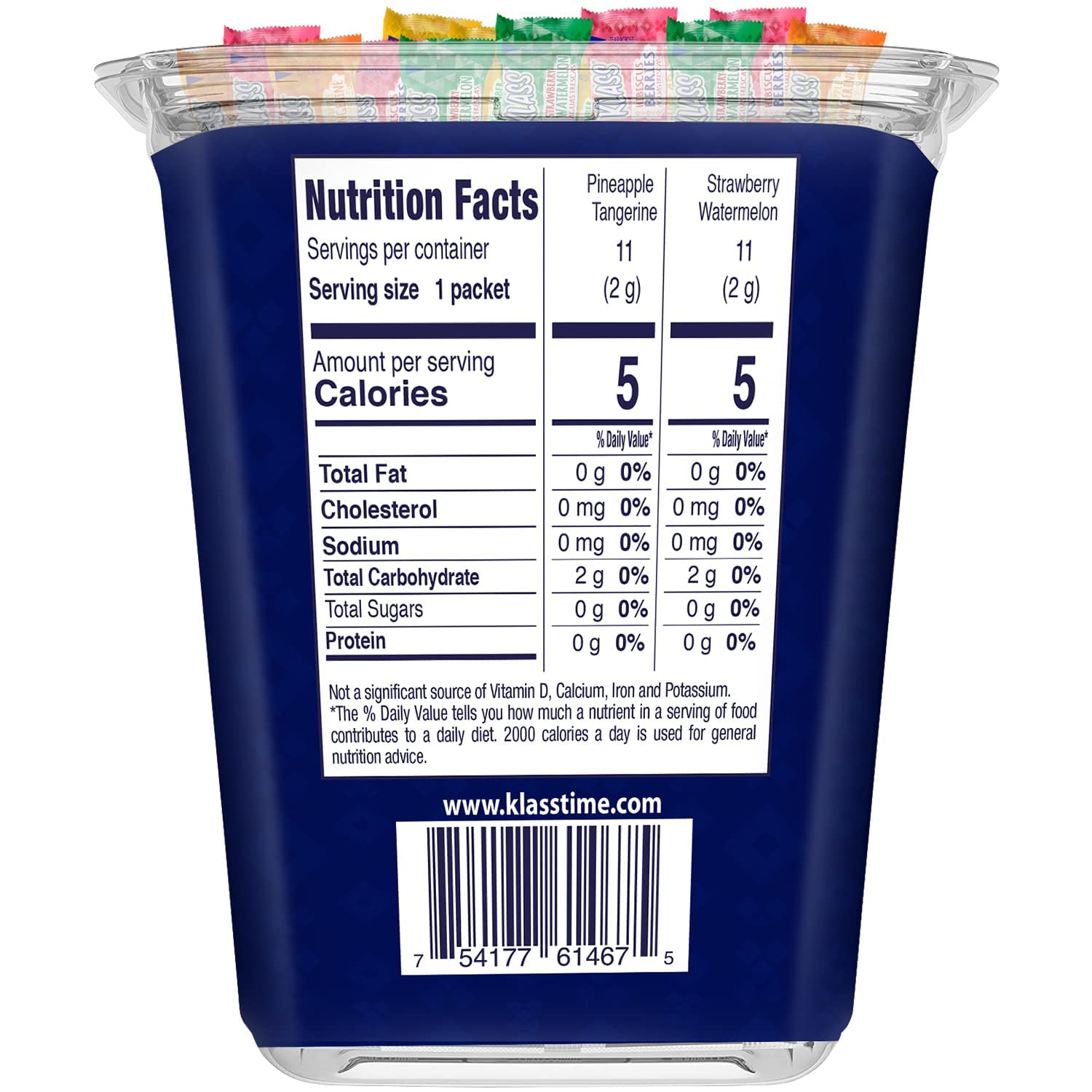 Drink Mix Klass Aguas Frescas - 44 Powdered Sugar Free Singles - Flavors: Cucumber Limeade Pineapple Tangerine Strawberry Watermelon & Hibiscus Berries - Water Enhancer Packets To Go!