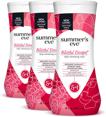 Summer'S Eve Blissful Escape Daily Refreshing All Over Feminine Body Wash, Removes Odor, Feminine Wash Ph Balanced, 15 Fl Oz (Pack Of 3)