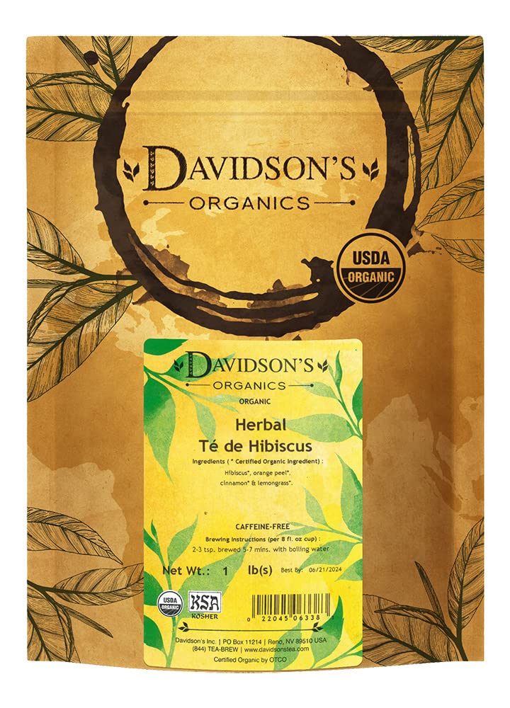 Davidson'S Organics, Herbal Te De Hibiscus, Loose Leaf Tea, 16-Ounce Bag