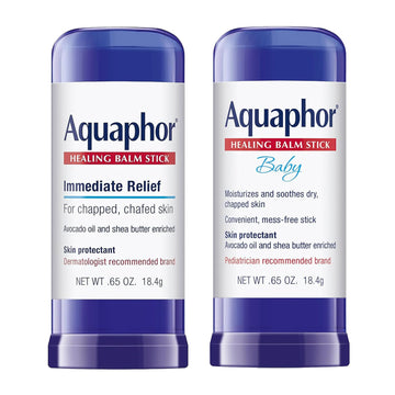 Aquaphor Healing Balm Skin Care Set With Avocado Oil And Shea Butter, Soothes Dry, Chapped Skin, Healing Balm Stick Skin Protectant, 0.65 Oz Baby Healing Balm Stick, 0.65 Oz