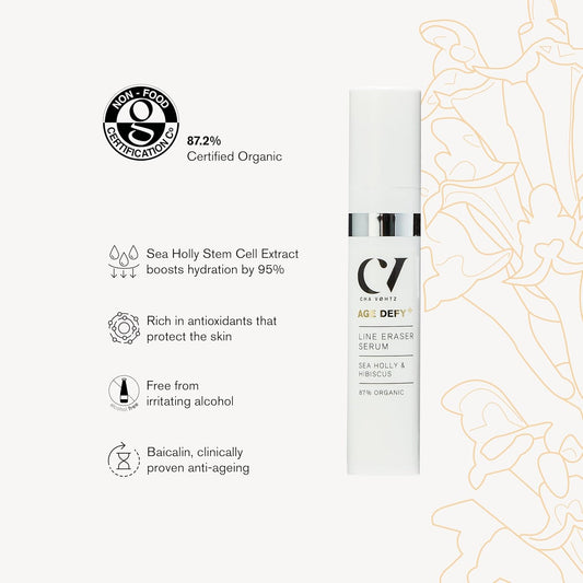 Green People Age Defy+ Line Eraser Serum - Serum For Fine Lines - Paraben & Alcohol Free - Vegan, 10Ml