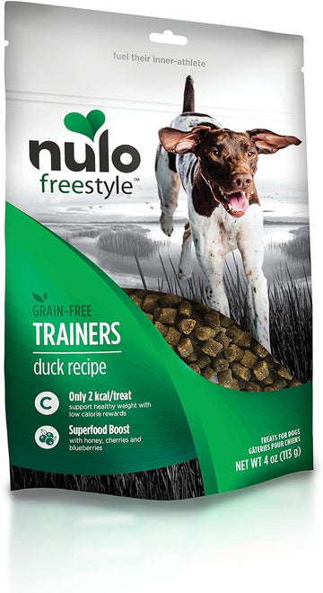 Nulo Freestyle Trainers Dog Treats: Grain Free Dog Training Treats - Healthy Low Calorie Treat Reward for Adult and Puppy Dogs - Gluten Free Dog Treat for Any Size or Breed - Duck Recipe - 4 oz Bag