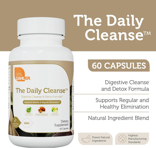 Zahler Daily Cleanse, Digestive Cleanse & Detox Formula, Supports Healthy And Regular Elimination, 60 Capsules