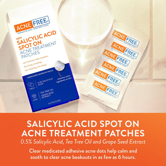 Acnefree Salicylic Acid Spot On Acne Treatment Patches, Pimple Spot Treatment, 36 Count