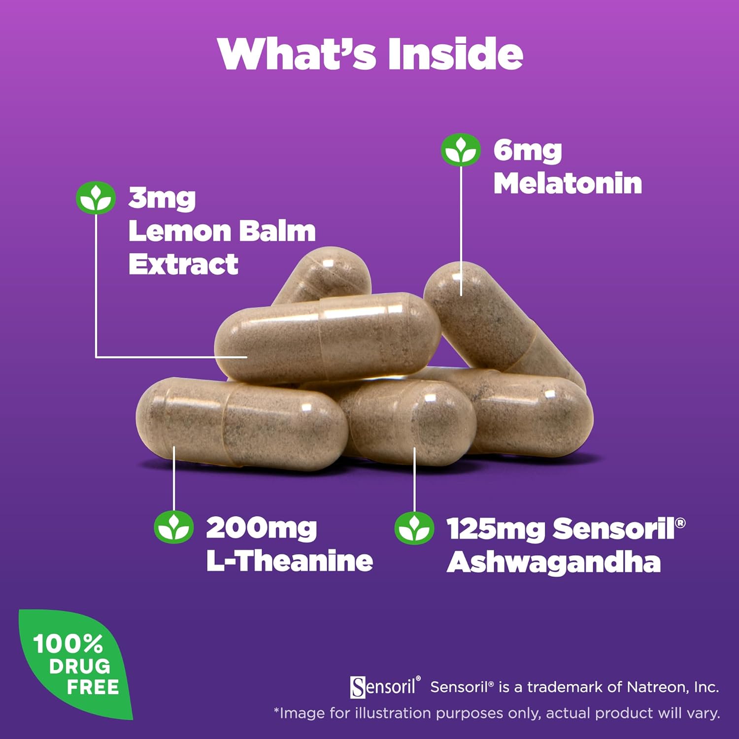 Natrol Sleep+ Calm Melatonin 6Mg With Ashwagandha, L-Theanine And Lemon Balm, Dietary Supplement For Restful Sleep And Calm The Mind, 30 Capsules, 30 Day Supply (Pack Of 12)