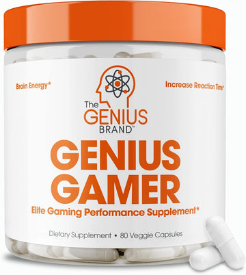 Genius Gamer, Gaming Focus Supplement, 80 Pills - Elite Nootropic Performance Booster - Boost Brain & Mental Clarity, Reaction Time & Concentration - Blue Light Support With Lutemax