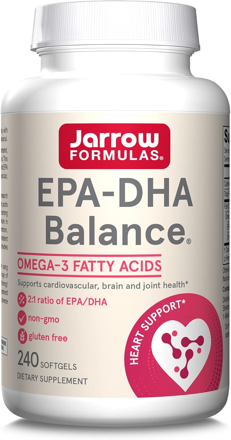 Jarrow Formulas EPA-DHA Balance Odorless Caps, Boosts Brain Function, 240 Softgels