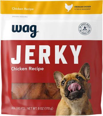 Amazon Brand - Wag Soft & Tender American Jerky Dog Treats – Chicken Recipe (6 Oz)