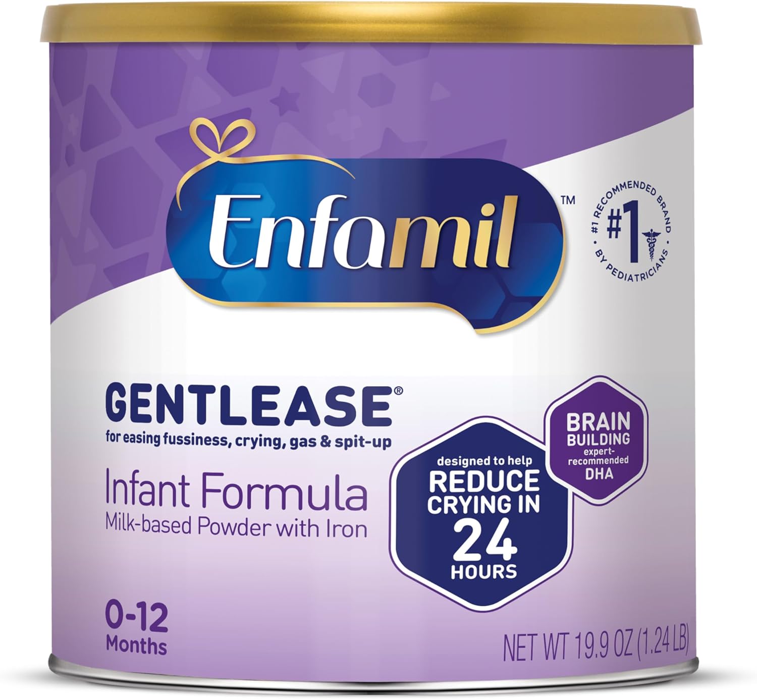 Enfamil Gentlease Baby Formula, Clinically Proven to Reduce Fussiness, Crying, Gas & Spit-up in 24 hours, Brain-Building Omega-3 DHA & Choline, Baby Milk, 19.9 Oz Powder Can?