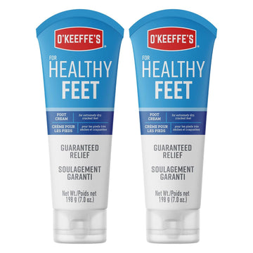 O'Keeffe'S For Healthy Feet Foot Cream; Guaranteed Relief For Extremely Dry; Cracked Feet; Clinically Proven To Instantly Boost Moisture Levels; 7.0 Ounce Tube; (Pack Of 2)