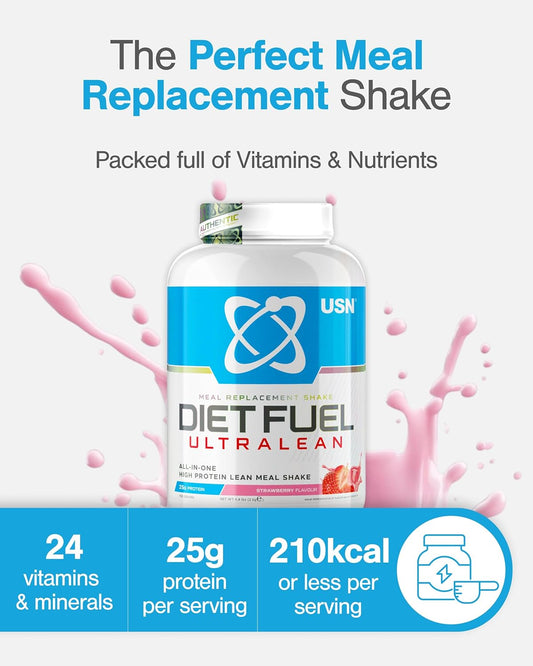 Usn Diet Fuel Ultralean Meal Replacement Shake Powder (Chocolate, 2Kg - 36 Servings/Meals) Tasty High Protein Shake To Feel Full For Longer, Weight Control Powder, Drink Mix With 25G Protein