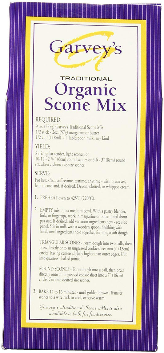 Garvey's Organic Traditional Scone Mix, 9 Ounce (Pack of 3)