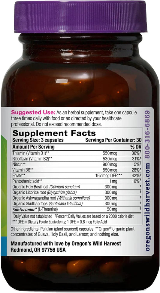 Oregon'S Wild Harvest, Stress Guard, L-Theanine Supplement For Natural Relief, 90 Capsules