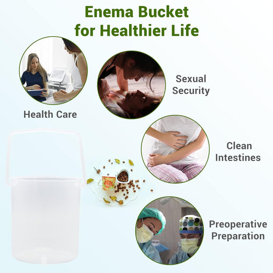 TopQuaFocus 2L Plastic Enema Bucket Kit for Colon Cleanse Anti-Back Coffee Enemas for Men Colonic Cleaning BPA Free, 70.5oz Leak-Proof 6PCS Enemas Tips