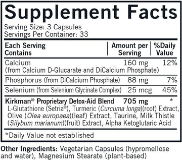 Kirkman - Detox-Aid Advanced Formula - 100 Capsules - Antioxidant Support - Helps Remove Toxins - Hypoallergenic