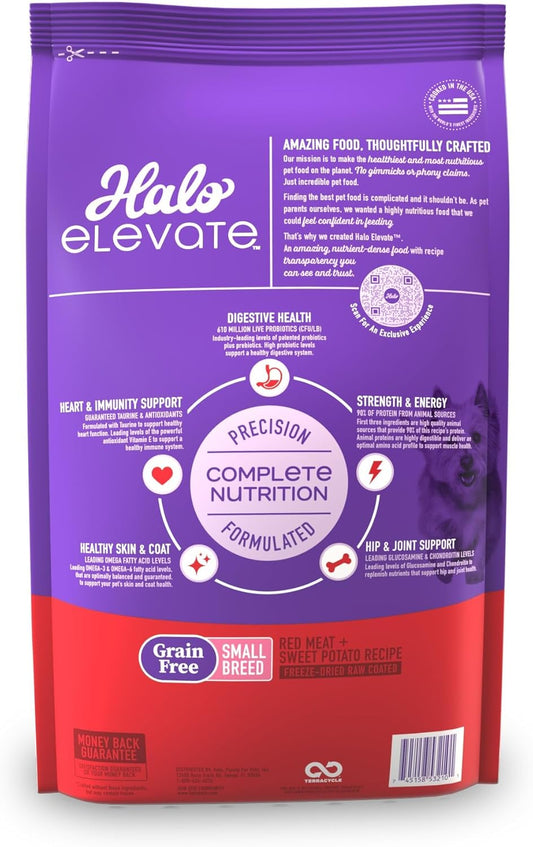 Halo Elevate Dry Dog Food, Grain Free Red Meat Recipe, Small Breed, 10Lb