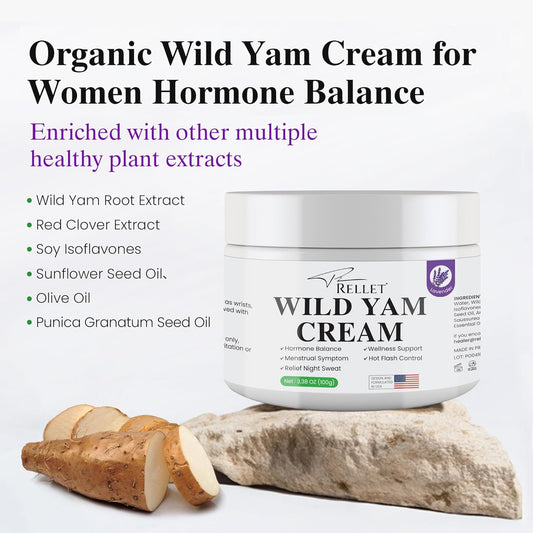 Wild Yam Cream for Hormone Balance: Australia Dr. Barbara O'neill Recommended Organic Formula 100g - Menopause & Menstrual Support - Hot Flashes Night Sweats Relief