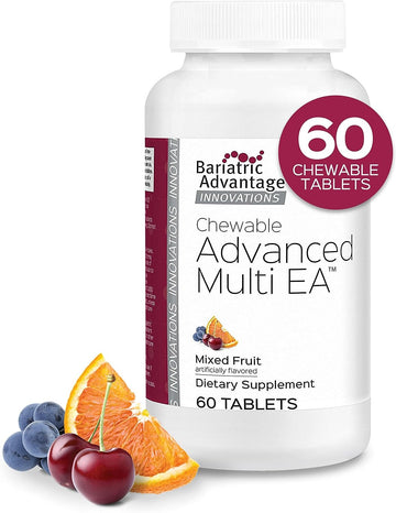 Bariatric Advantage Chewable Advanced Multi EA - High Potency Daily Multivitamin for Bariatric Surgery Patients - Mixed Fruit Flavor - 60 Count