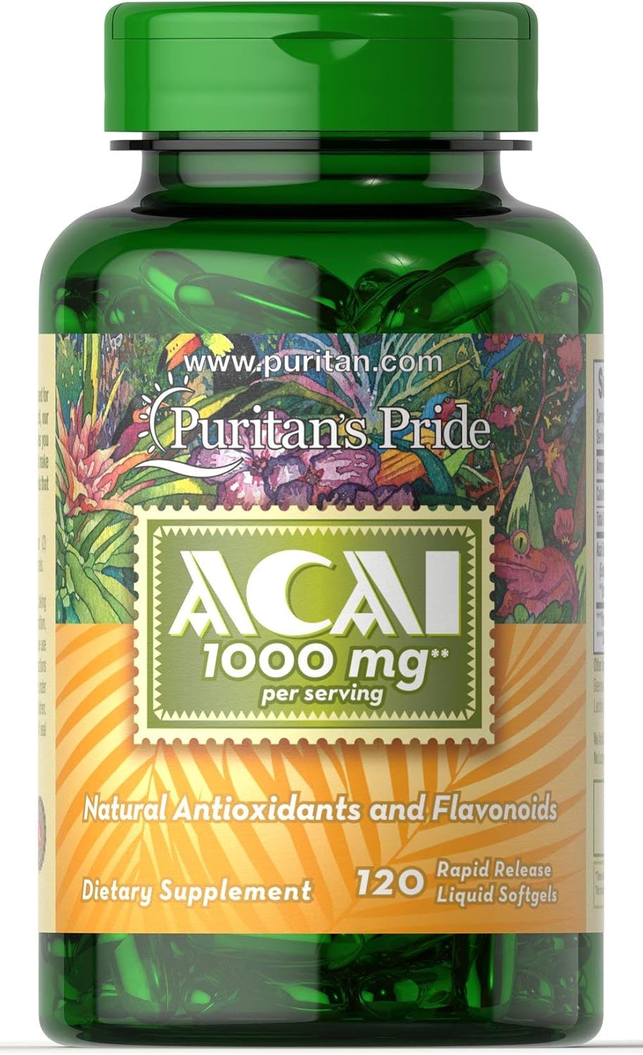 Puritan's Pride Acai 1000 Mg, 120 Count : Health & Household