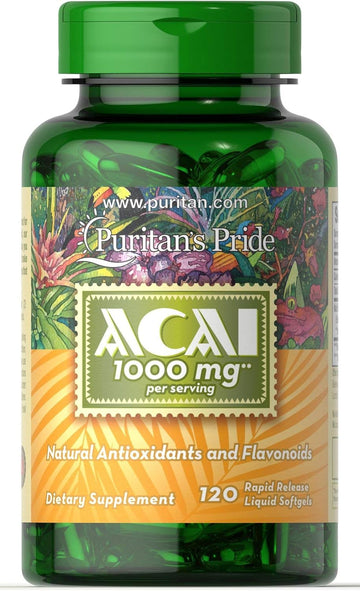 Puritan's Pride Acai 1000 Mg, 120 Count : Health & Household