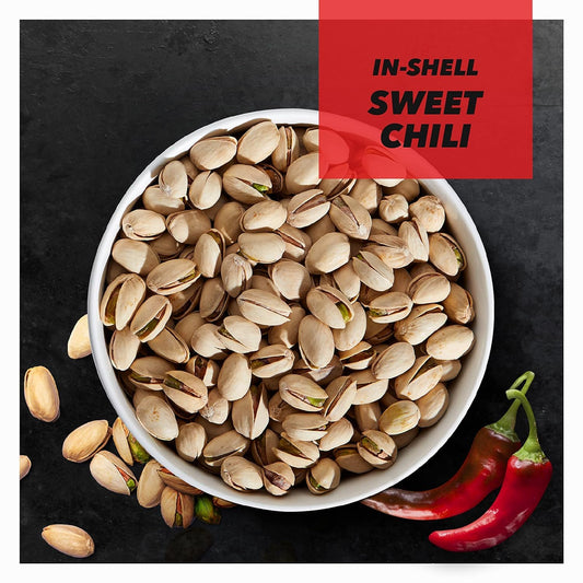 Wonderful Pistachios In Shell, Sweet Chili Flavored Nuts, 14 Ounce Bag, Protein Snacks, Gluten Free, Healthy Snack