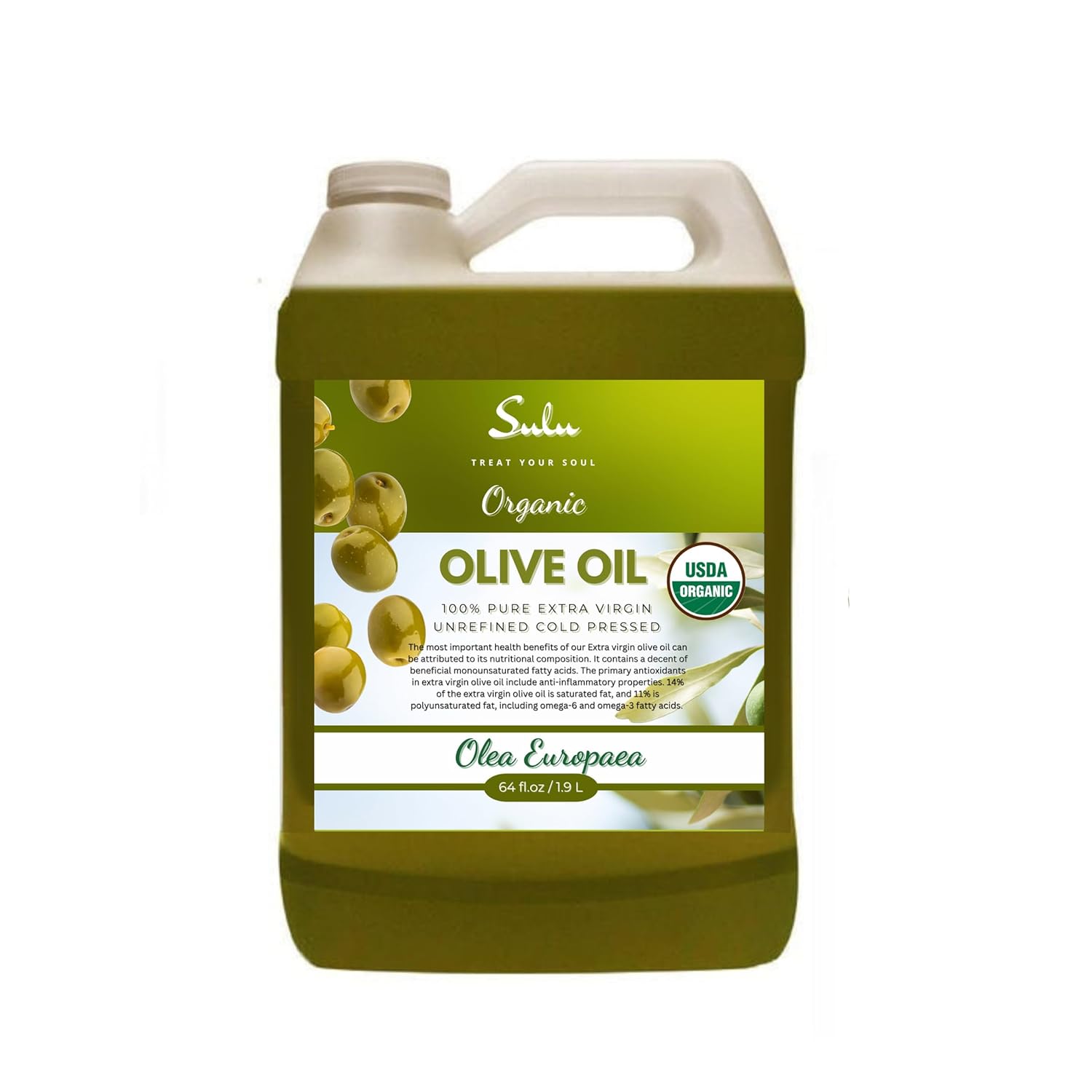 64 Fl.Oz Organic Extra Virgin Olive Oil Cold Pressed