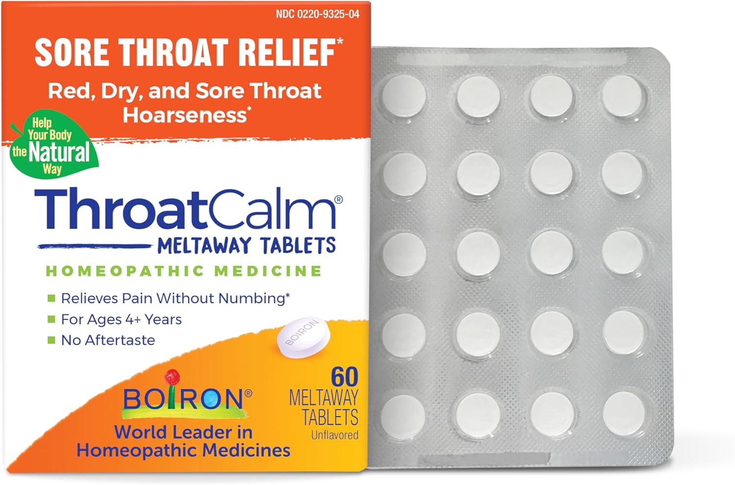 Boiron Throatcalm Tablets For Relief Of Sore Throat, Hoarseness, Or Scratchy, Red, Dry Throat - 120 Count