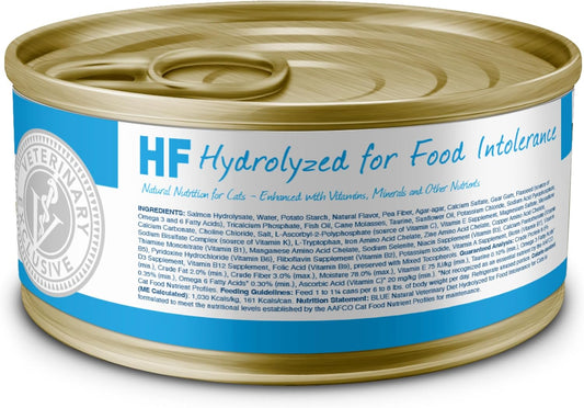 Blue Buffalo Natural Veterinary Diet Hf Hydrolyzed For Food Intolerance Wet Cat Food, Veterinarian'S Prescription Required, Salmon, 5.5-Oz. Cans (24 Count)