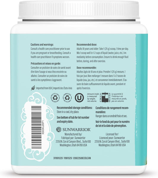 Sunwarrior Vegan Collagen Building Powder Protein Peptide With Biotin Vitamin C Hyaluronic Acid For Hair Skin Nail Dairy Free Gluten Free | Chocolate