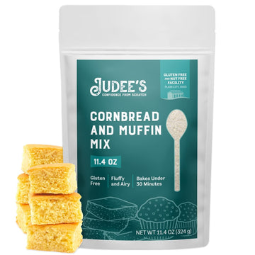 Judee's Cornbread and Muffin Mix 11.4 oz - Baking Supplies - Just Add Water - 100% Non-GMO, Gluten-Free and Nut-Free - Pair with Soups and Chili - Serve as Appetizers or Snacks