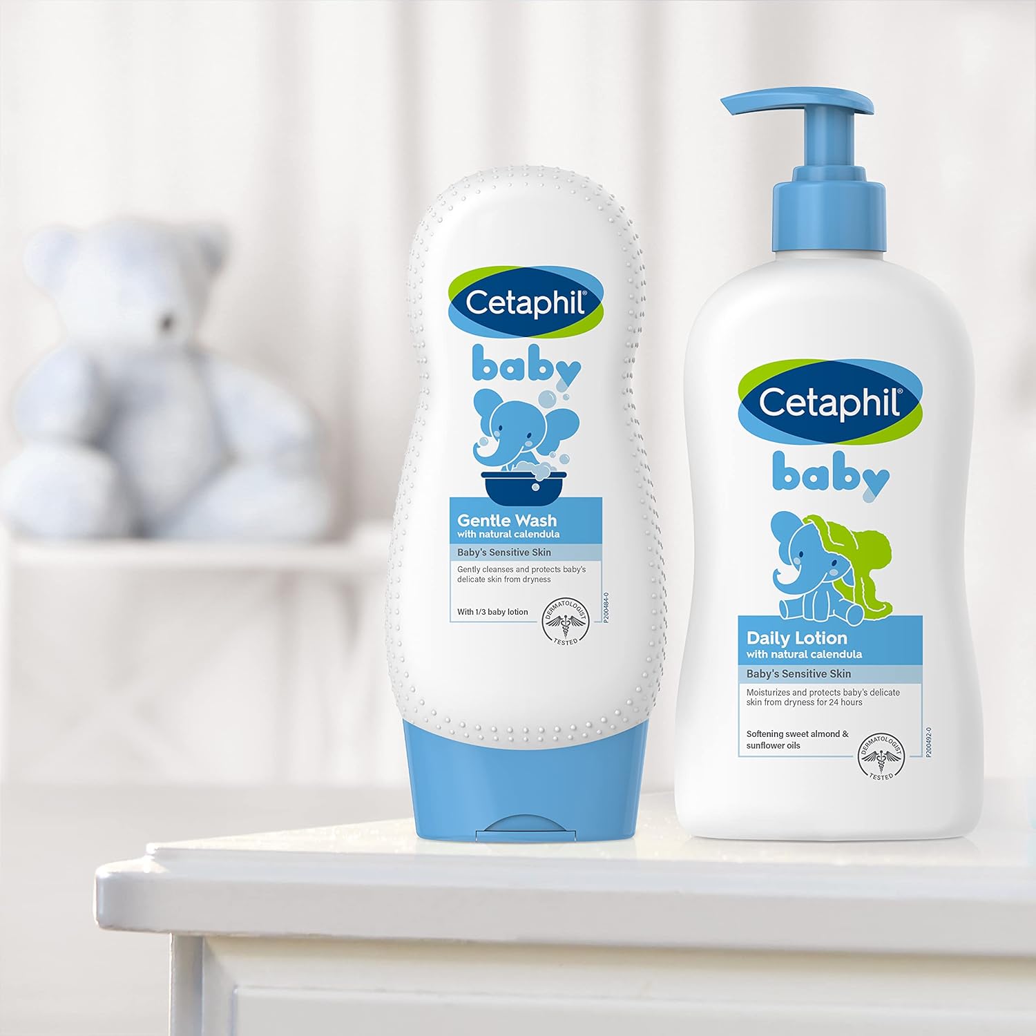 Cetaphil Baby Body Wash With Half Baby Lotion, Gentle Wash With Organic Calendula, Soothes Dry, Sensitive Skin For Everyday Use, Gentle Fragrance, Soap Free, Hypoallergenic, 7.8Oz : Baby