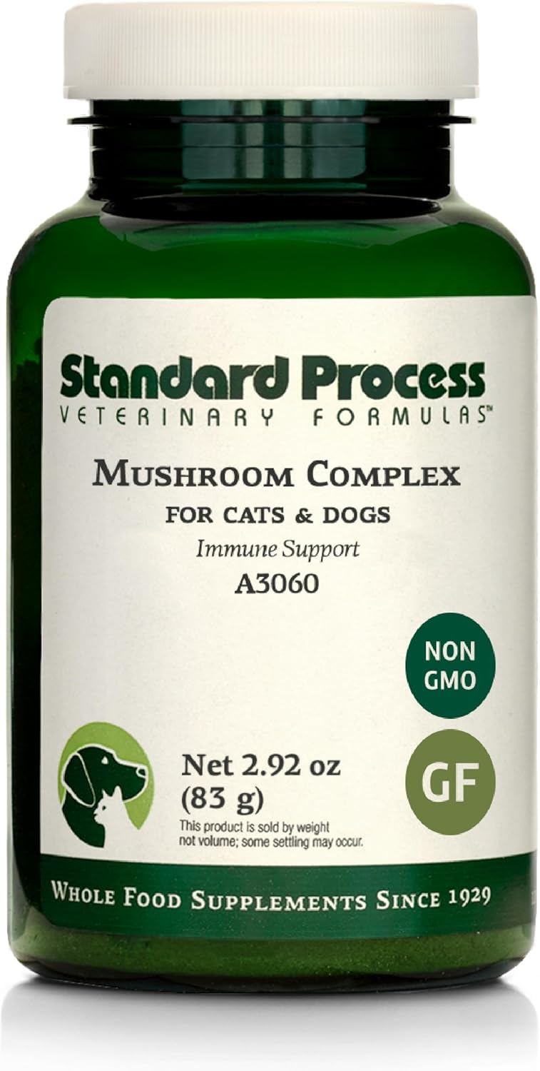 Standard Process Mushroom Complex For Dogs & Cats - Immune Support Supplement With Bovine Colostrum - Lion'S Mane Extract Powder For Dog & Cat Immune Support - Essential Aid For Pet Health - 2.92 Oz