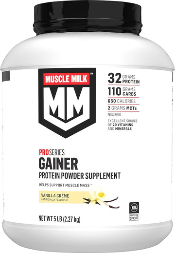 Muscle Milk Gainer Protein Powder, Vanilla Creme, 32G Protein, 5 Pound