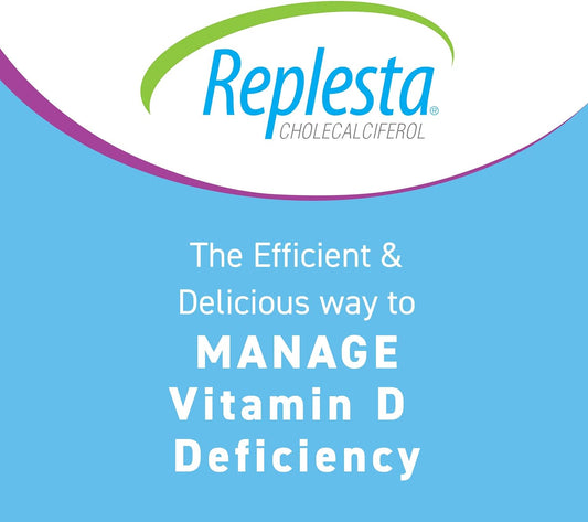 Replesta 50,000 IU Vitamin D3 Cholecalciferol, for Vitamin D Deficiency, Once-Weekly Chewable Wafer, Non-GMO, Natural Orange Flavor, 8 Count (Pack of 1)