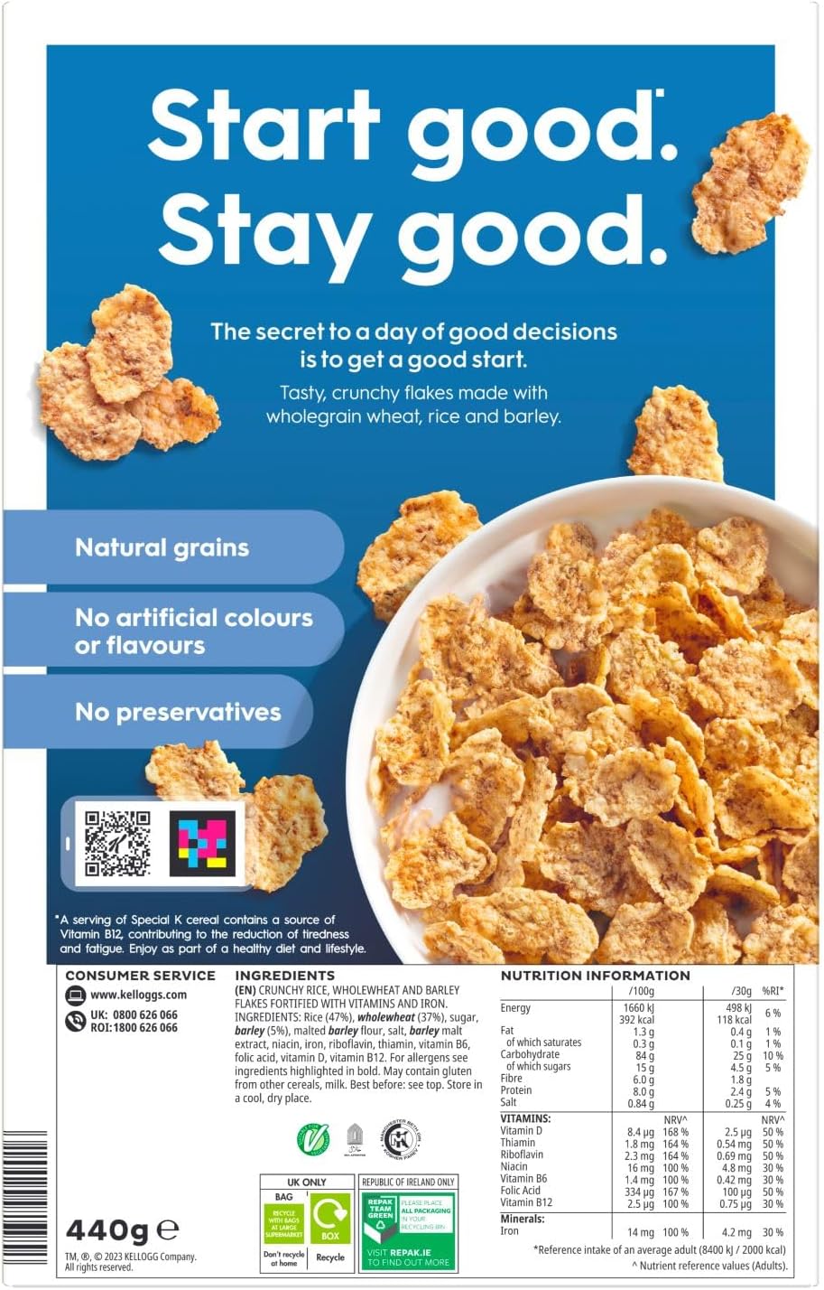 Kellogg's Special K The Original Breakfast Cereals, 440g : Amazon.co.uk: Grocery