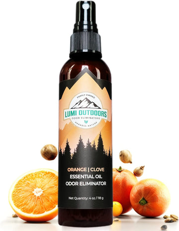 Lumi Outdoors Natural Air Freshener - Orange Clove - Essential Oil Odor Eliminating Room Spray