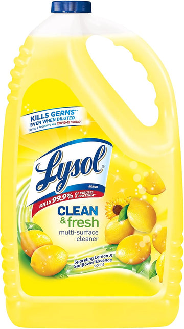 Lysol Multi-Surface Cleaner, Sanitizing And Disinfecting Pour, To Clean And Deodorize, Sparkling Lemon And Sunflower Essence, 144 Fl Oz